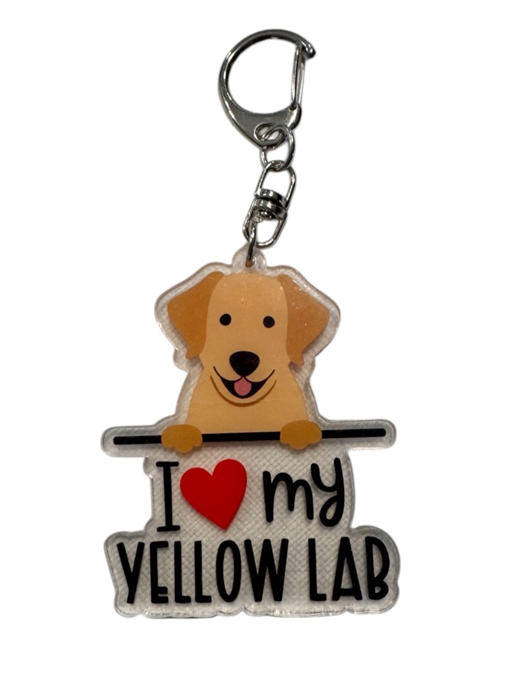 NWOT Acrylic I Love My Yellow Lab Lightweight Key Chain